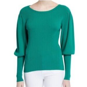 Milly Vibrant Green Bell Sleeve Knit Top